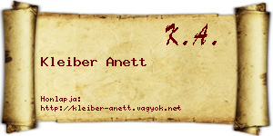 Kleiber Anett névjegykártya