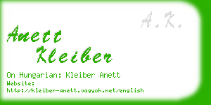 anett kleiber business card